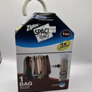 Ziploc Space Bag Hanging Vacuum Seal Storage Bag Suit Size 27.75x41 Vintage 2012